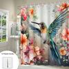 Vibrant Hummingbird Shower Curtain: Embrace the Artistic Design, Soft Fabric, and Floral Vibes for Your Charming Bathroom