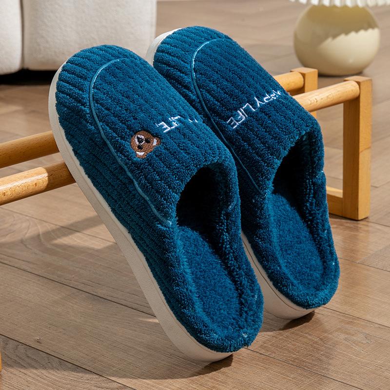 Cotton slippers couple spring and autumn winter home use indoor non-slip home ladies warm winter plush men