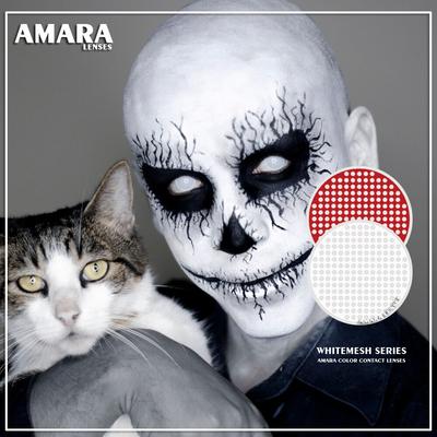 1 Paar kosmetische Kontaktlinsen-Farblinsen der WHITE MESH-Serie für Augen, Cosplay-Kontaktlinsen