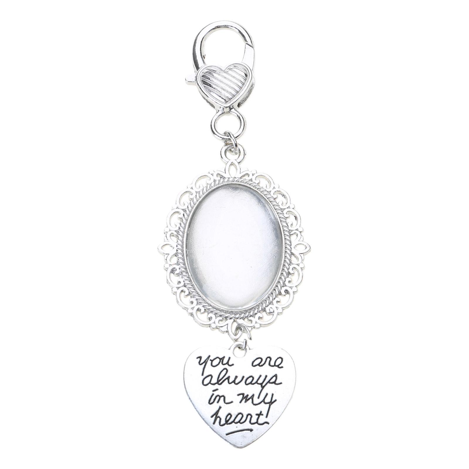 

Wedding Bouquet Photo Charm Oval Picture Frame with Pendant Brooch For Bridal Stylish Photo Lapel Pin Assessories T1