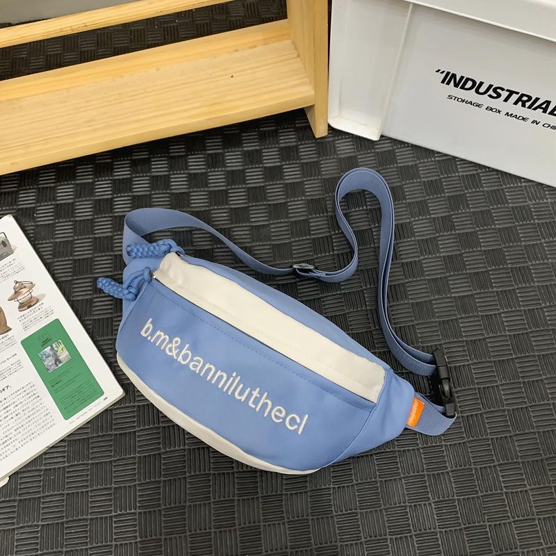 Chest Bag Men Women's Crossbody Bag Waist Bag Student Embroidered Satchel