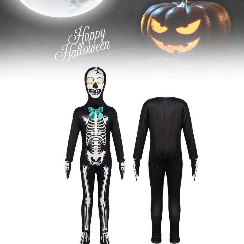 Halloween Children Death Skeleton Role Play Outfits Party Stage Performance Suit