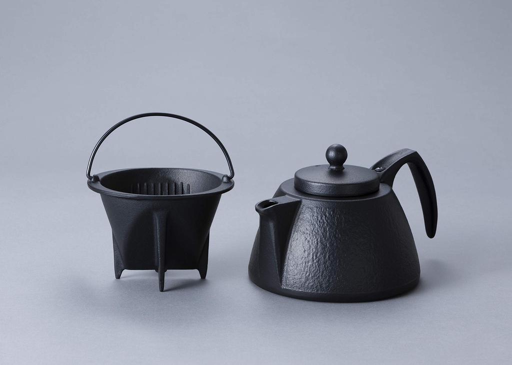 Iwachu Coffee Pot Set, Black, 0.75L, Induction Compatible, Nanbu Ironware, 12361