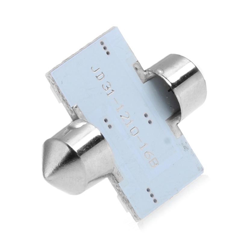 1Pc 31mm 3528 16SMD Car LED Dome Festoon Double-Tip Roof License Plate Light