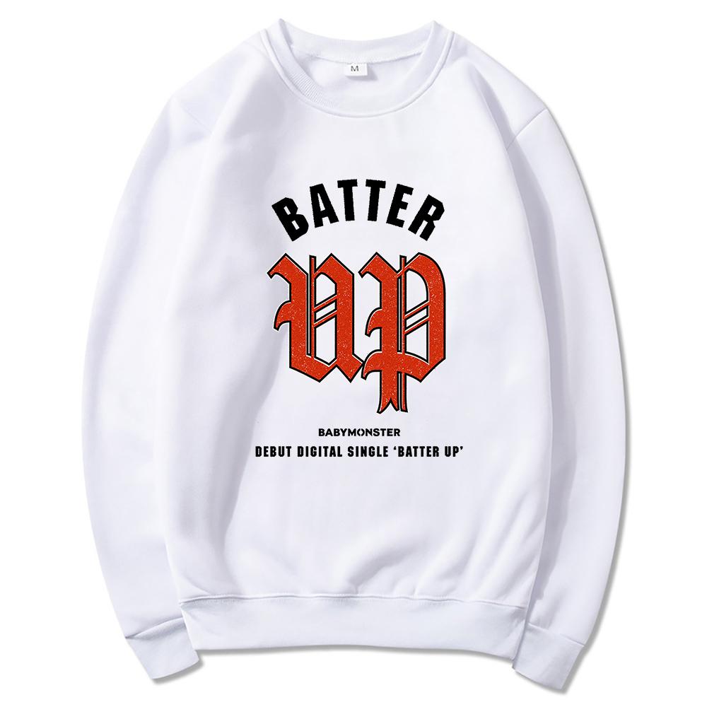 Babymonster Batter Up Hoodie 2024 Kawaii Women/men Harajuku Aesthetic Vintage Hoodies Funny Unisex Fleece Pullover Sweatshirt