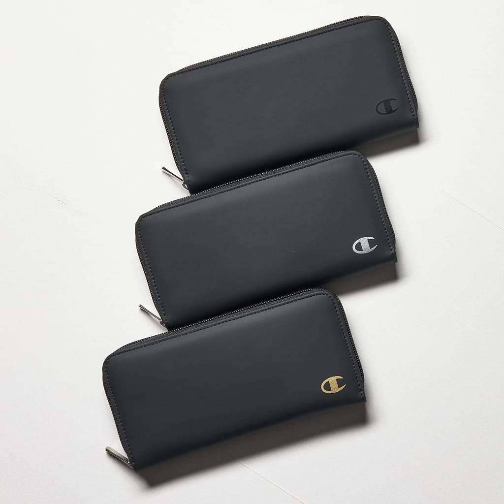 Champion Runde Reißverschluss-Langbörse mit Münz-Goldbeutel, Logo,