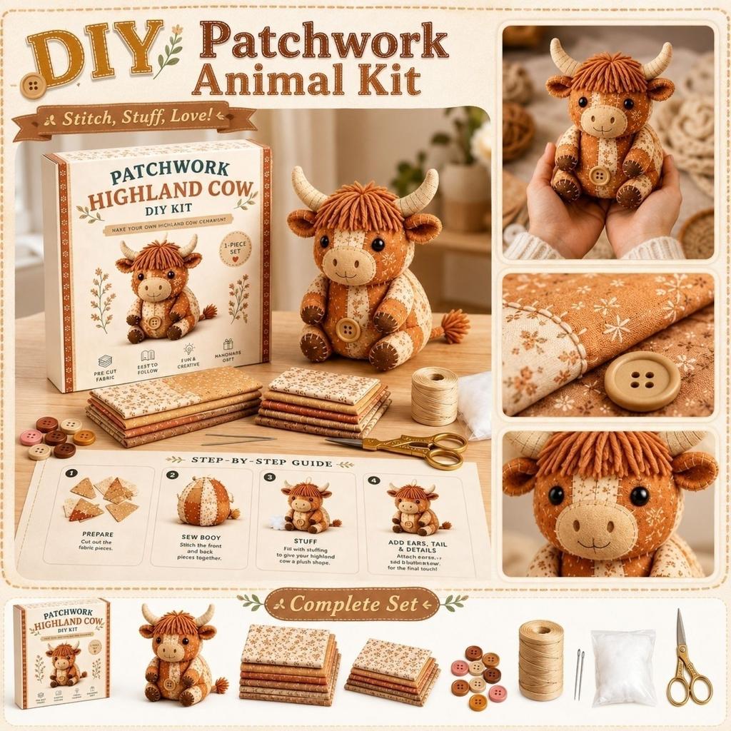 DIY Patchwork Animal Sewing Kit for Children