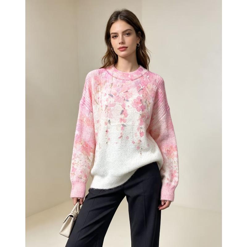 Pulls Colorés Tricotés Mode Basique Col Rond Style Ample Pull à Enfiler Automne 2026 Femme