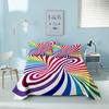 Colorful Geometric Bed Flat Sheet Printed Galaxy Bed Sheet Set With Pillowcase For Bedroom Luxury Queen King Honeycomb Bedspread