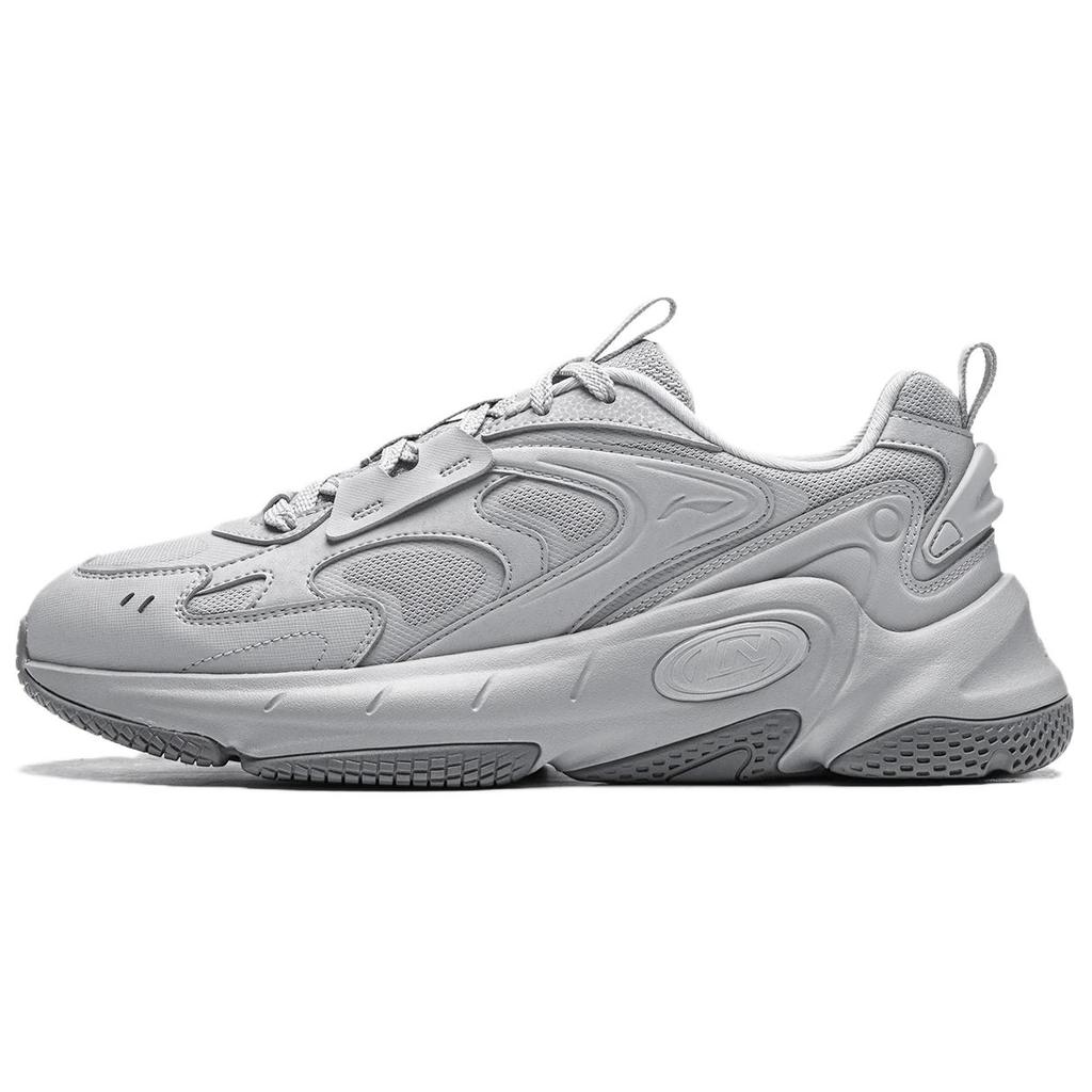 Li-Ning Minimalist Comfortable Nebula Wear-Resistant Shock-Absorbing Low-Top Casual Shoes Men Sneaker Mist-Gray AGCU169-1
