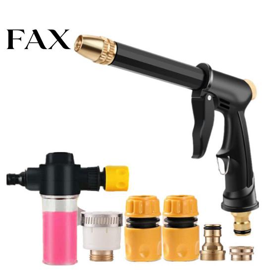 Heavy Duty Hose Sprayer Garden Nozzle with Foam Cannon, Quick Connectors, Car Wash Adjustable Water Spray Nozzle, High Pressure for Washing A