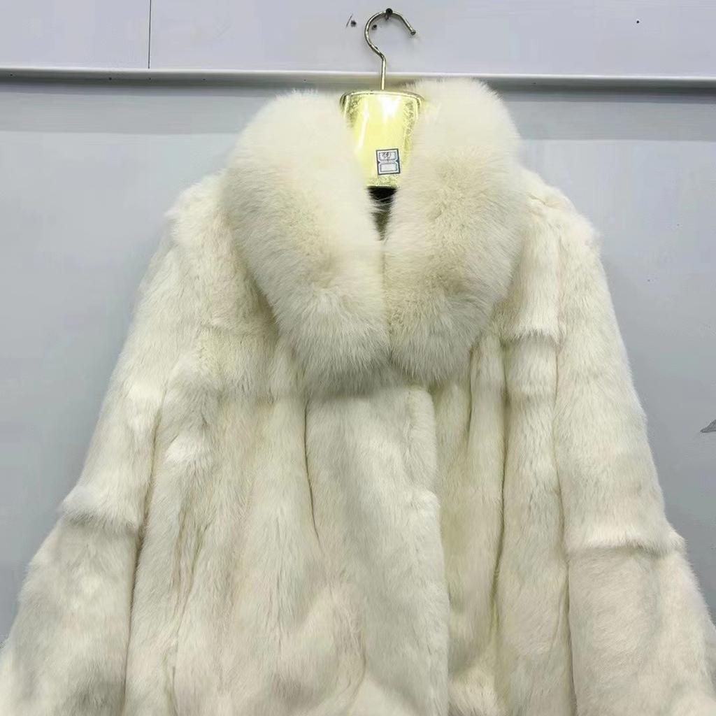 Jachetă cu guler de blană pentru femei, paltoane complete