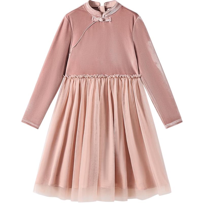 YEEHOO Girls Velvet Mesh Princess Party Dress 140