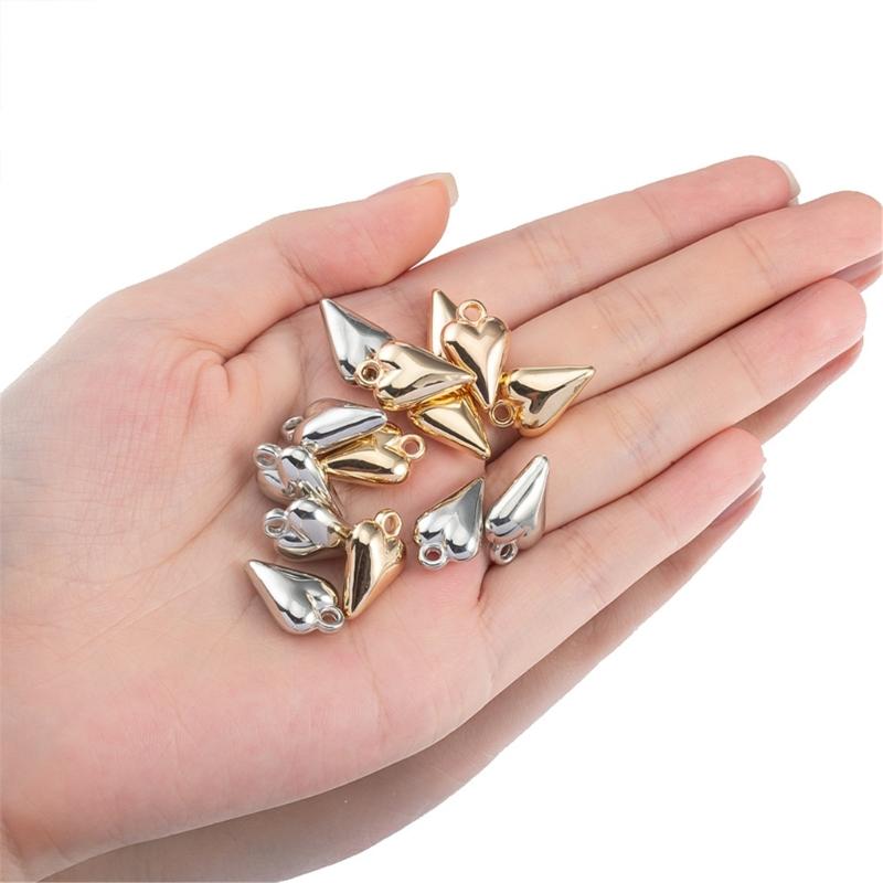 Pack of 50 Elegant Heart Shaped Pendants for Jewelry Crafting Two Color for Various Occasions