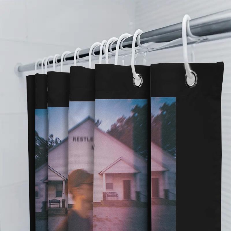 Vintage Gothic Horror Movie Poster Shower Curtain Spooky Halloween Decor Bathroom Set Dark Aesthetic Film Fan Gift Home Decor