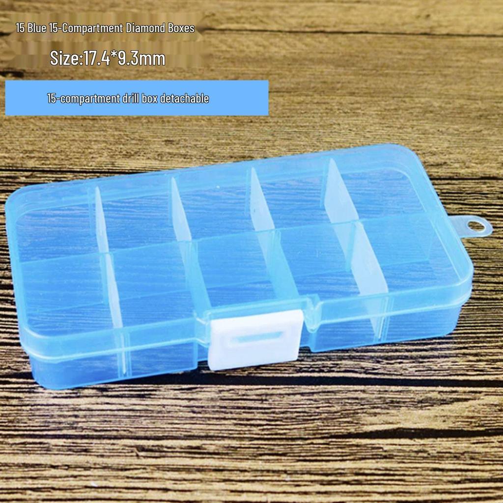 Nail Art & Jewelry Storage Box: 10 or 24 Small Grids for Drills & Ornaments