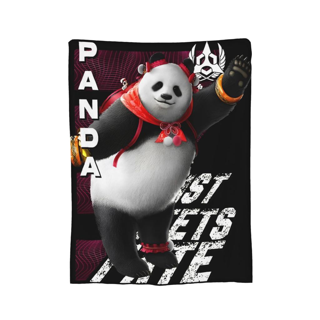 Panda Tekken 8 Gaming Blanket  Flannel Novelty Breathable Throw Blankets for Bedspread Autumn/Winter,