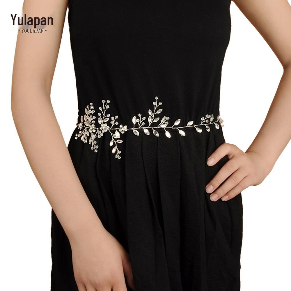 Yula Pan Rhinestone Belt: Handmade Shiny Diamond Waist Chain for Brides, Formal Wear, European & American Style HP65