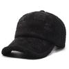 Wool Rhinestone Letters Baseball Cap for Men Women Winter Outdoor Warm Sports Cap