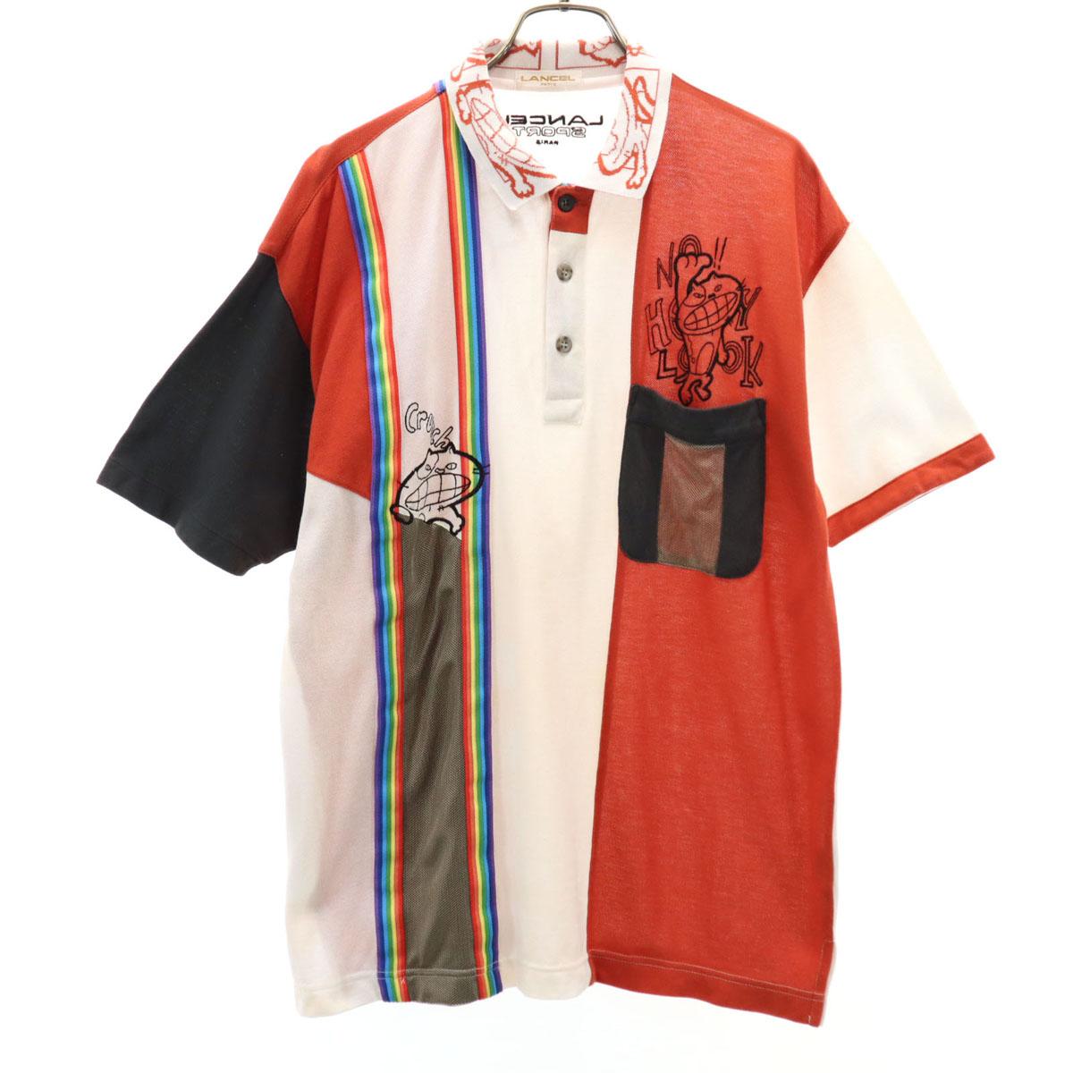 

LANCEL сделано в Японии Футболка-поло с коротким рукавом M Белая система SPORT Пике Мужская Б/у