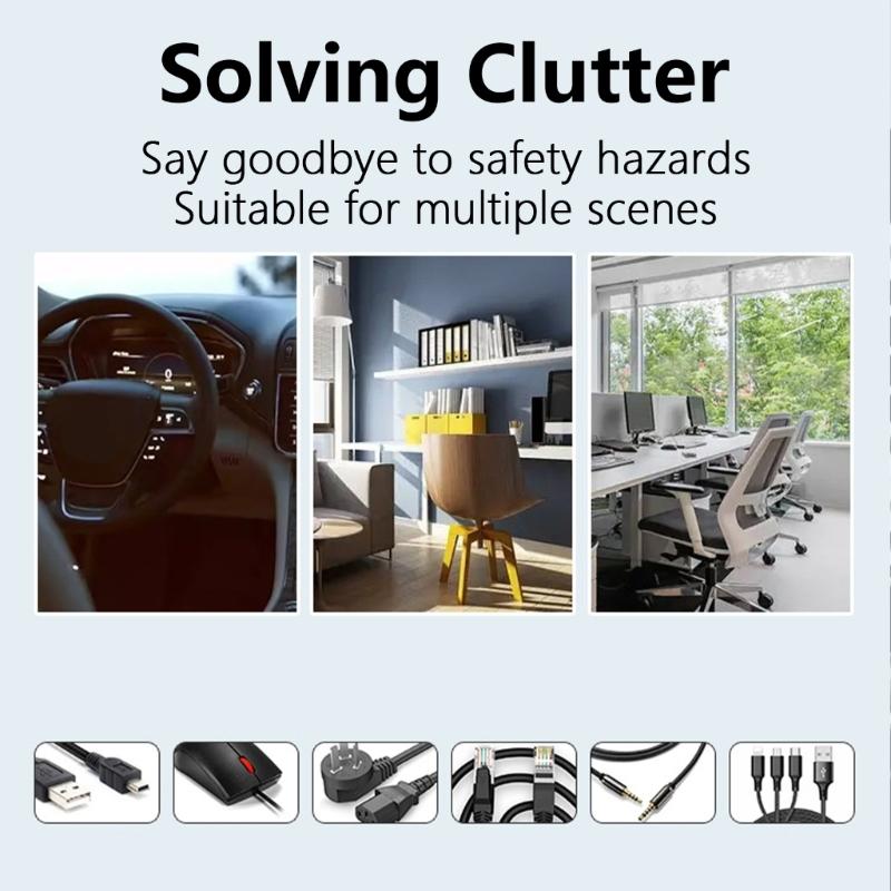 20Pieces Adhesive Cable Management Clip Adhesive Cord Holder,No Residues Removal,Heat Insulation, Space Saving Design