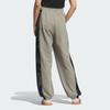 Adidas Color Block Design Loose Fit Cuffed Knit Sports Pants Women Pants Pebble-Silver-Gray KB1927