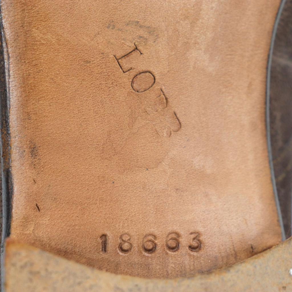 John Lobb Leather Shoes Dark Brown Elephant Leather Mens Used