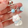 Cute Sweet Flocked Puppy Samoyed Dog Phone Chain Lanyard Ccd Camera Charm Accessories Girly Keychain Pendant Bag Ornaments Gifts