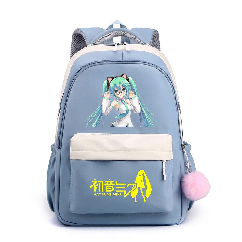 Anime Peripheral Hatsune Future School Bag Backpack Cartoon Backpack Candy Color Large Capacity Student School Bag Stationery