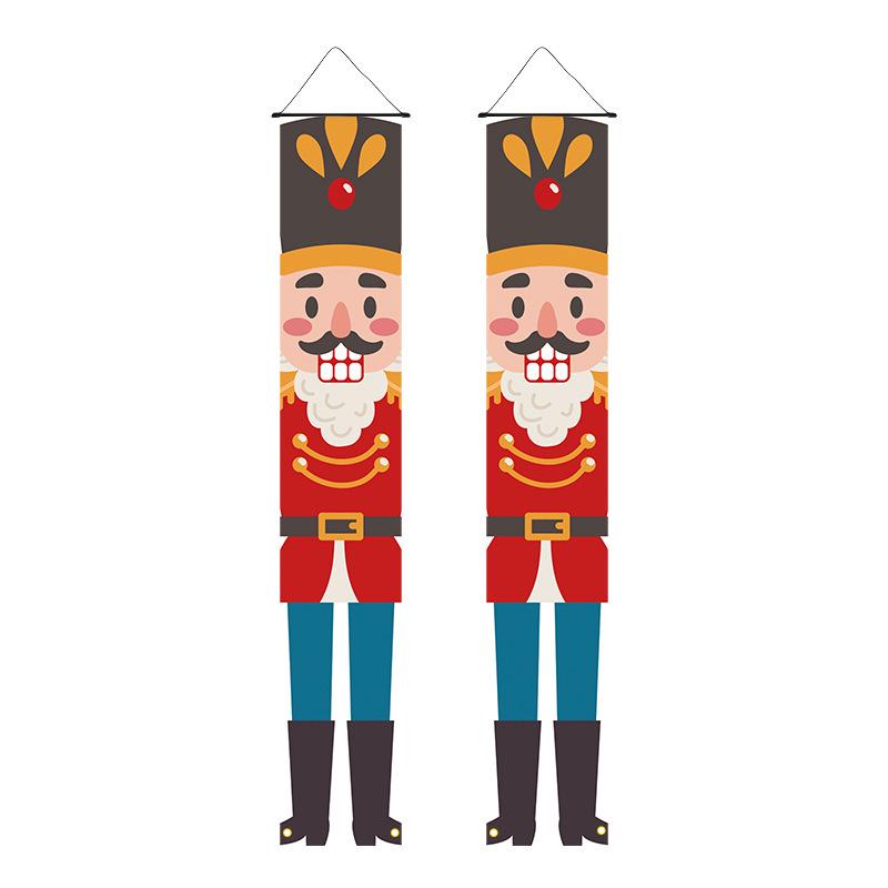 Christmas Nutcracker Couplets Door Curtain Flags | Festive Porch Decor