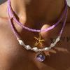Style Shell Necklace With Layered Geometric Design For Women
