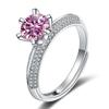 Bague Ringen Luxury D Color 1 Carat Moissanite Diamond Ring Female S925 Sterling Silver Fine Jewelry For Wedding Adjustable Size