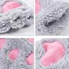 1 Paar Warme Plüsch Winter Katzenpfoten Handschuhe Halbfinger Flauschig Kawaii Tragbar Mode Lieblich Weich