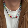 Ingemark Elegante Bunte Acrylperlen Strass Choker Halskette für Herren Exquisit Trendig Verstellbare Kette Y2K Schmuck Geschenke