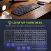 Rechargeable Wireless Backlit LED Keyboard and Silent Mouse Combo with 2.4G USB Connection, Full Size