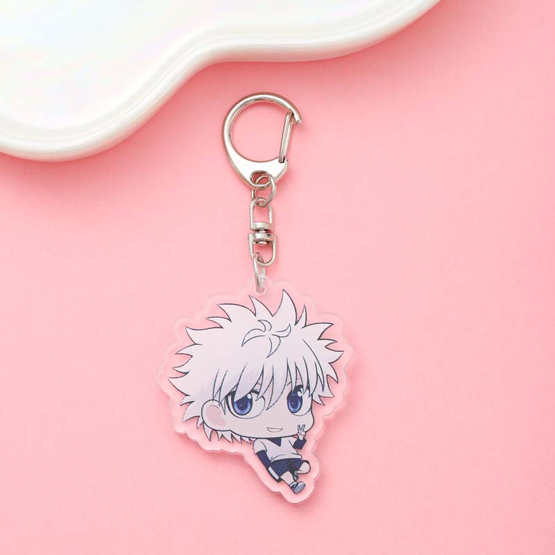 1/6Pcs Anime Figures HUNTER×HUNTER Acrylic Keychain Cute Backpack Pendant Funny Bag Charms Accessories Decoration Holiday Gifts