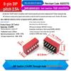 SMD DIP Switch, Flat Toggle, 2P 4-10 Positions, 2.54mm, Red/Blue/Black