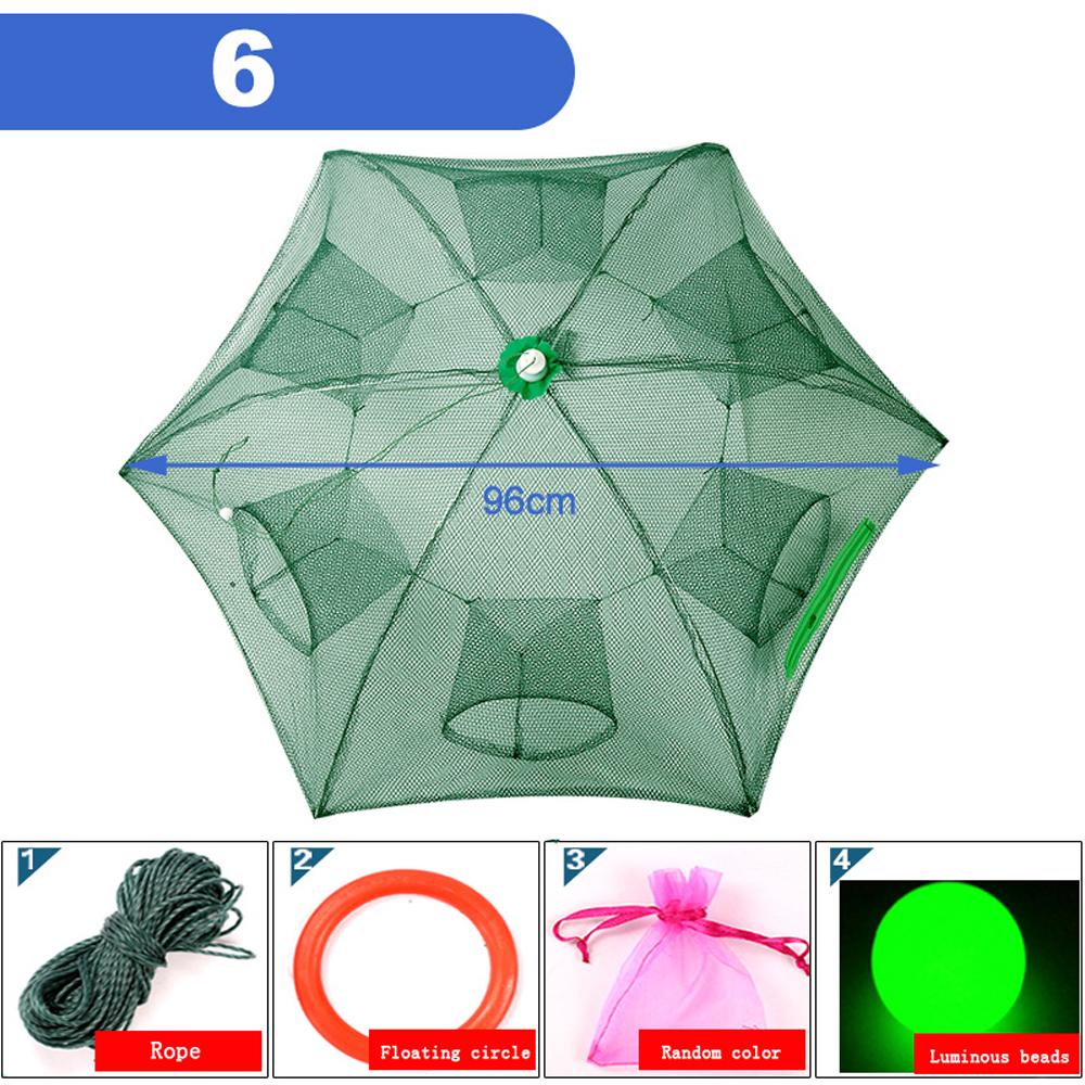 4-28 Holes Automatic Fishing Net Nylon Foldable Catch Fish Trap Nets For Fish Shrimp Minnows Crab Cast Mesh Fishing Network Tool