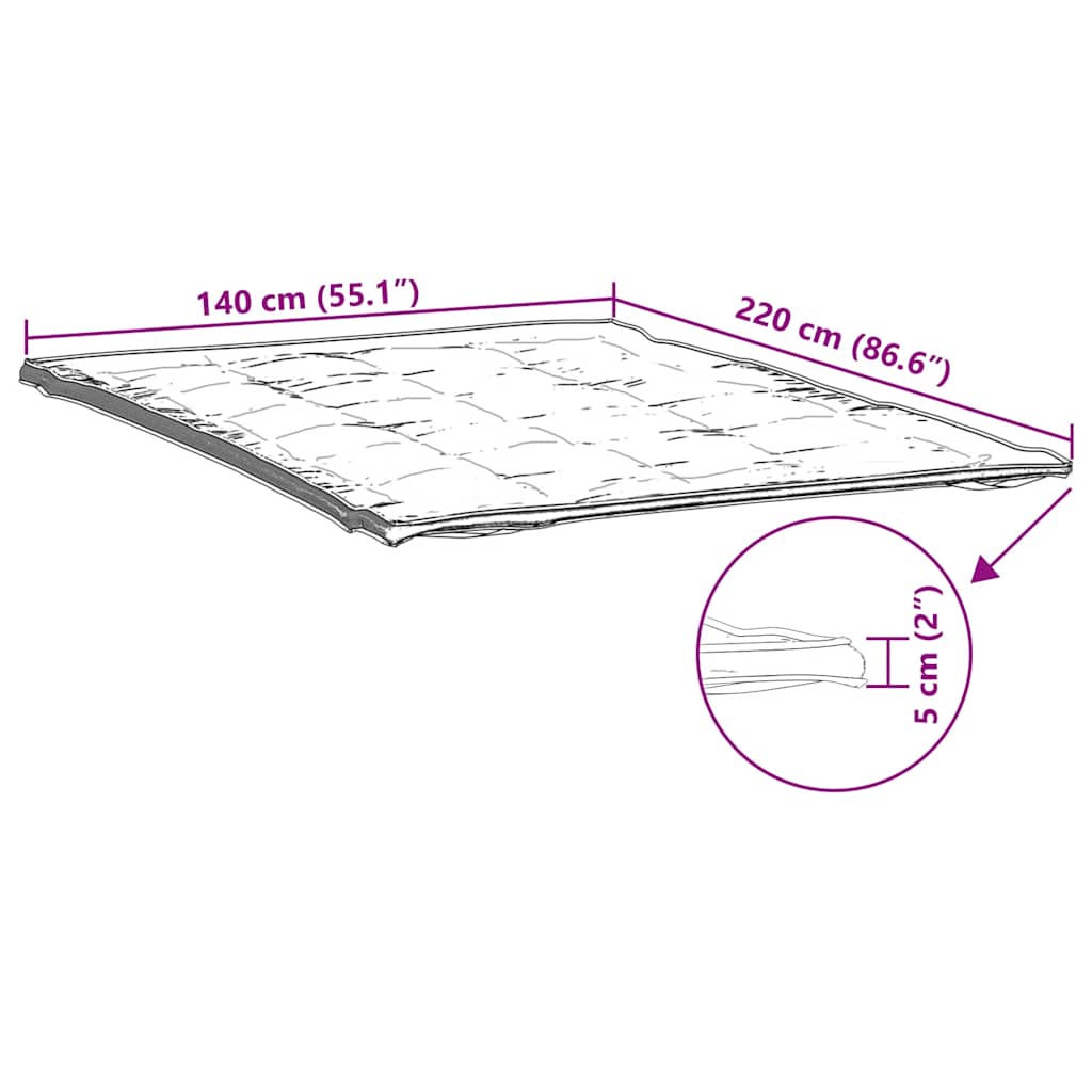 Mattress Protector White 140x220 cm
