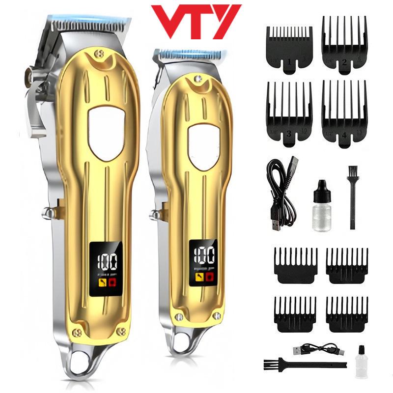 Electric Hair Clipper with Steel Blades & Digital Display – Rechargeable 808 Model for Cross-Border Salon & Home Use