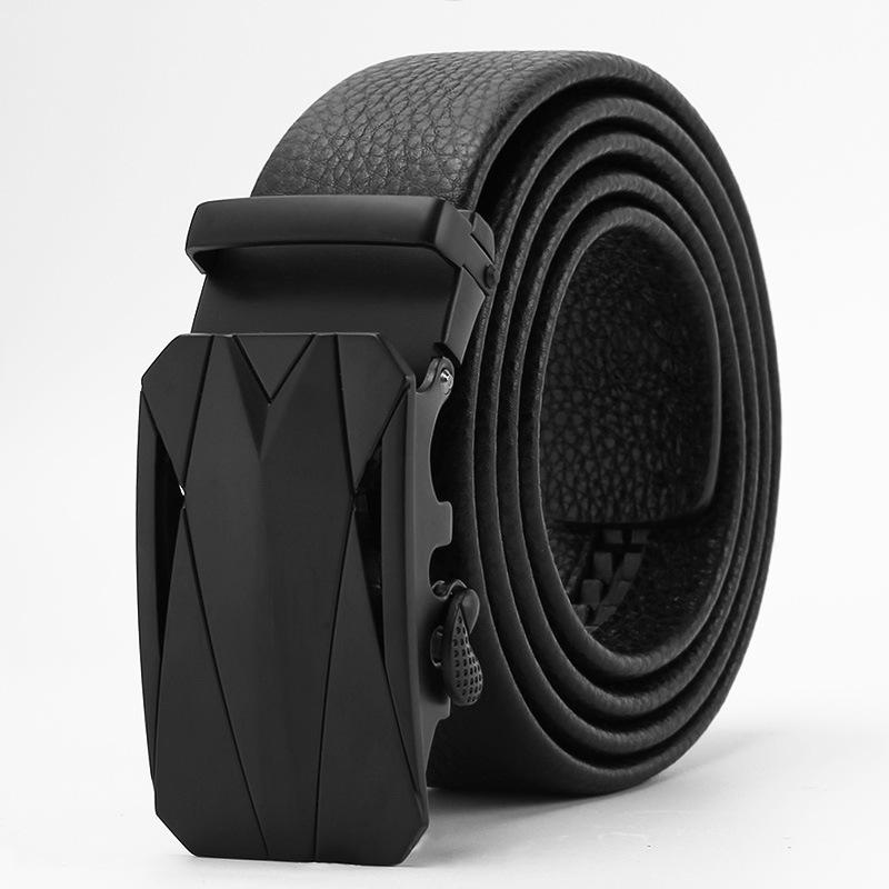 New Style Lace Covered Lychee Patterned Belt  Men's Automatic Buckle Business and Casual Belt