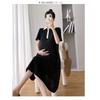 Maternity dress summer short-sleeve polo dress with turn-down collar short-sleeve maternity dress