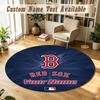Round Rug Custom NameBoston Red Sox Pattern Non Slip Carpet Home Floor Decor