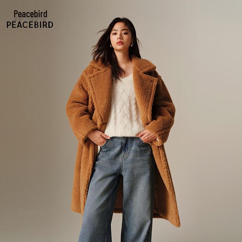 

PEACEBIRD Women s Teddy Roll Texture Wool Blend Coat M