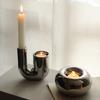 Luxury Electroplating Silver Candlestick Holder Modern Living Room Office Art Decoration Creative Ceramic Cylinder Candle Holder