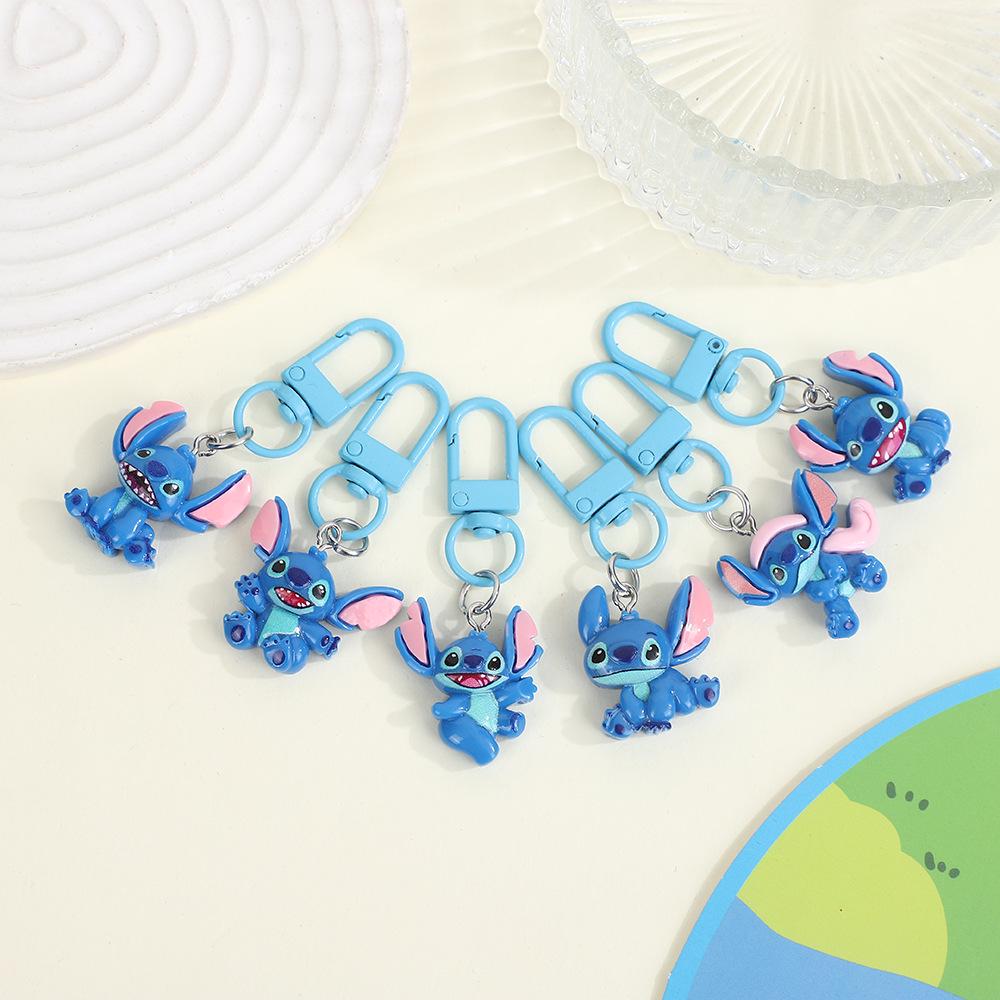 Resin Stitch Keychain Pendant: Cute Cartoon Accessory for Girls' Bags, Backpacks, Gifts for Couples & Friends