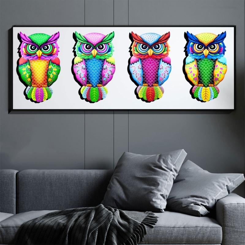 Delicate Owl Wall Statue Figurine Wall Figurine Wall Decorative Prop Iron Material Owl Wall Statue Owl Wall Figurines