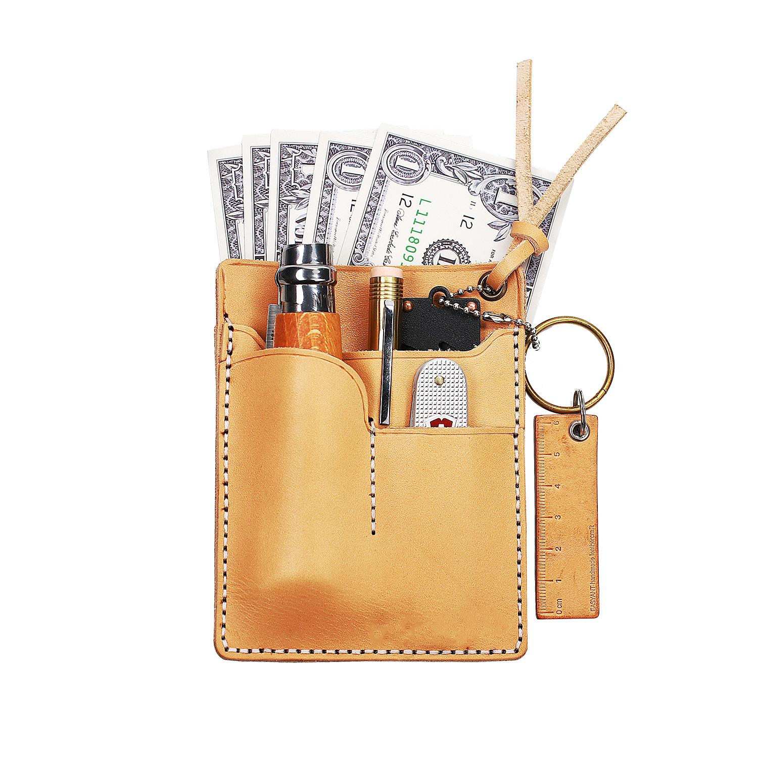 Pure Cowhide Multi-Functional Kit, Small And Portable Pocket Bag, Mini Storage Bag, High-End Leather.