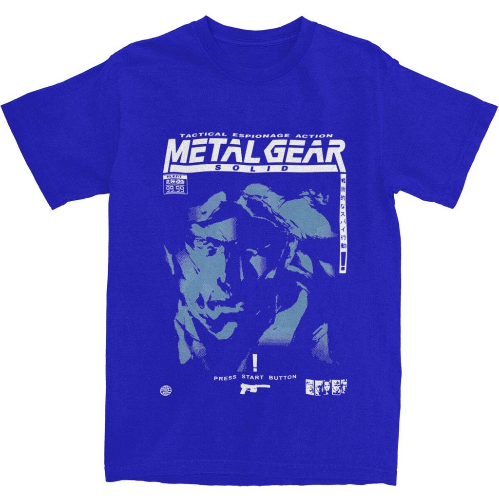 Men's MGS1 Solid Snake Game T Shirts 100% Cotton Tops Summer Y2K Short Sleeves T-Shirt O Neck Custom DIY Tee Shirt Plus Size 5XL