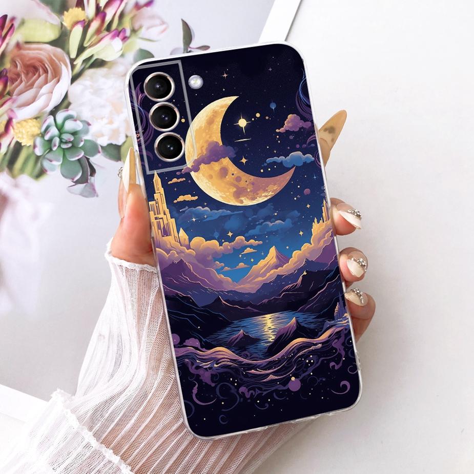 For Samsung Galaxy S21 Plus Case S21 FE Luxury Bow Flowers Painted Cover Soft Silicone Case For Samsung S21 Ultra S 21 S21+ Bags